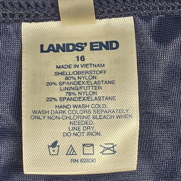 Lands' End High Waisted Swim Brief Navy Women's Size 16 Style #440284 - Picture 7 of 8